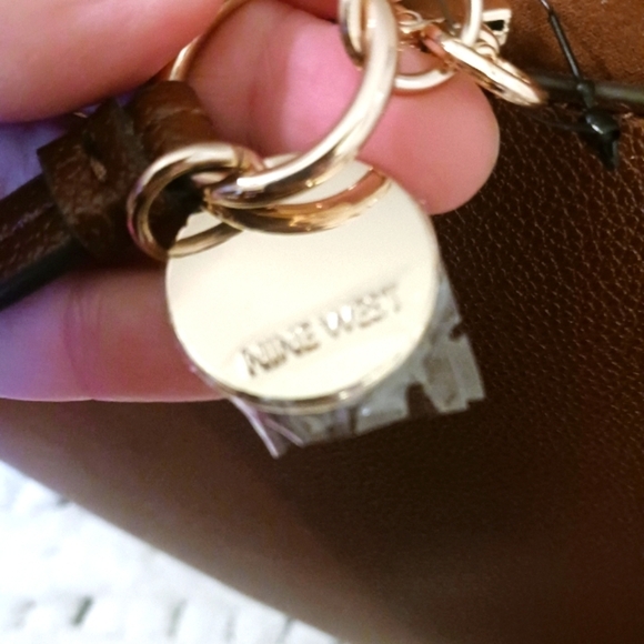 Brown Structured Purse with suede detail - Picture 9 of 12